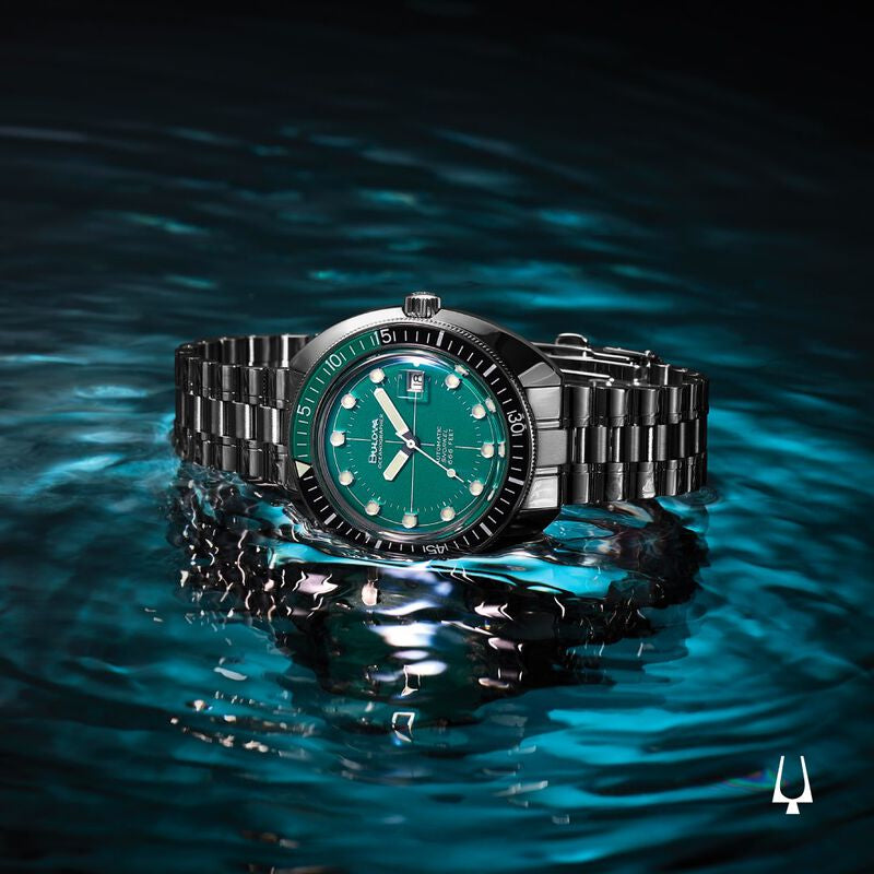 Orologio Uomo Bulova Automatico Oceangrapher Acciaio Snorkel Verde Nero 96B322